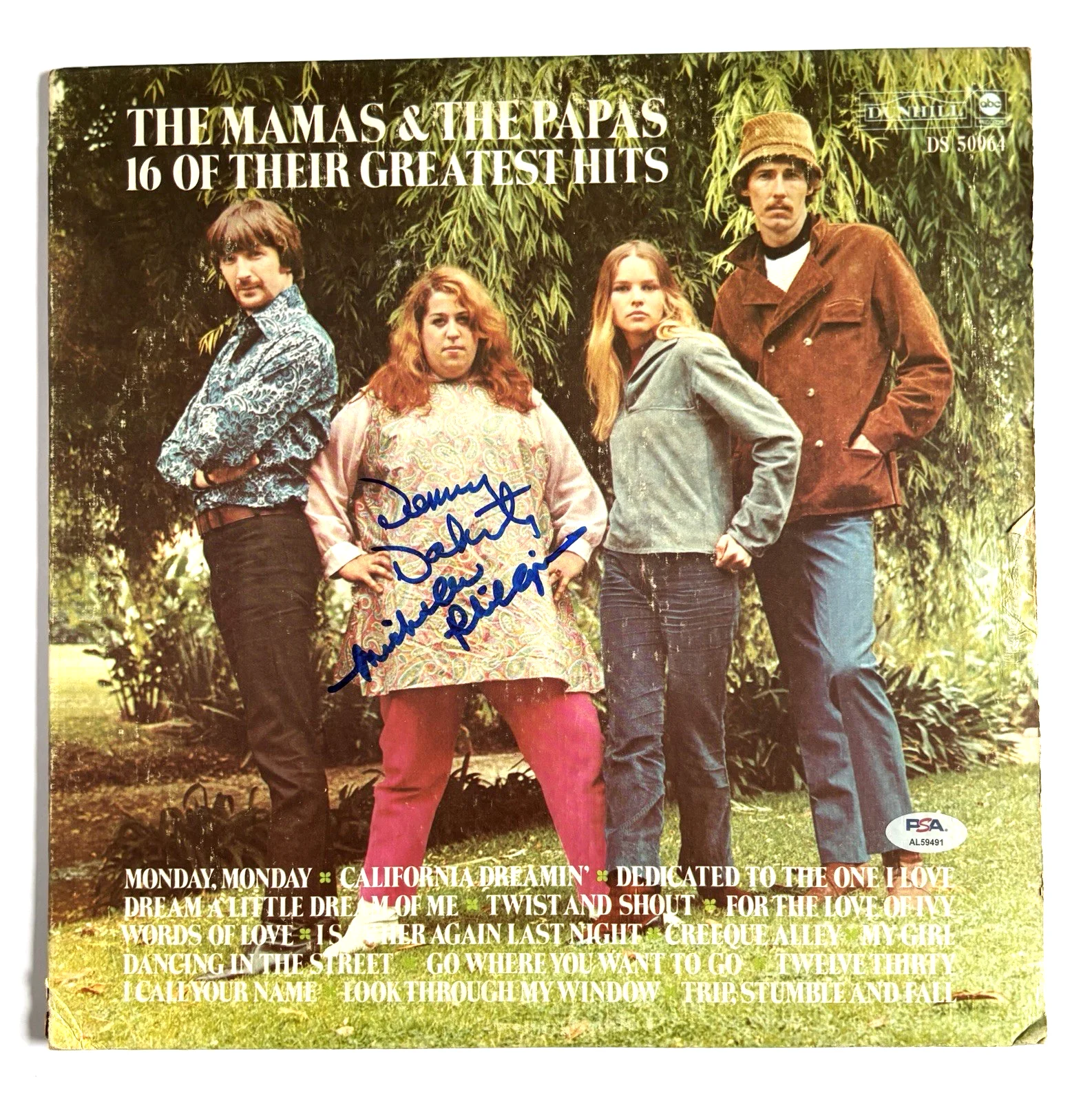MAMAS & THE PAPAS Signed By 2 Vinyl Album DENNY DOHERTY and MICHELLE PSA DNA COA, изображение 2