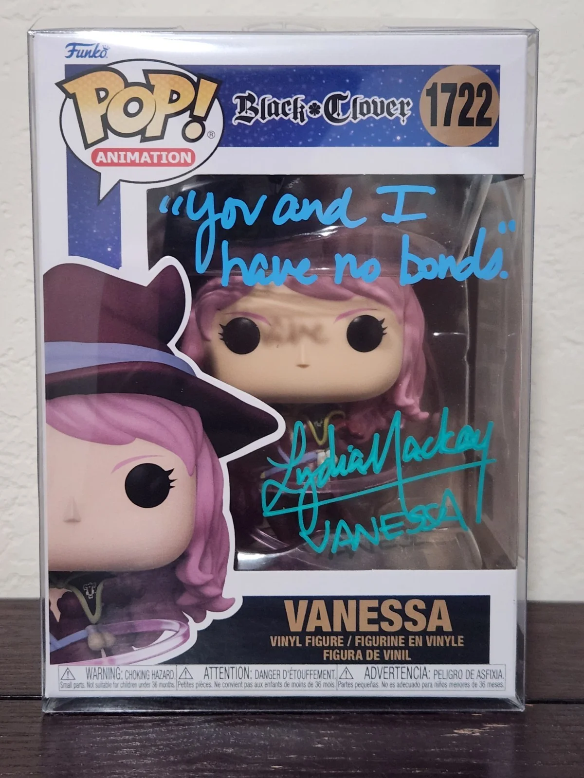Lydia Mackay — Signed LYDIA MACKAY Black Clover Vanessa Funko 1722 Autograph Inscribed OCCM COA