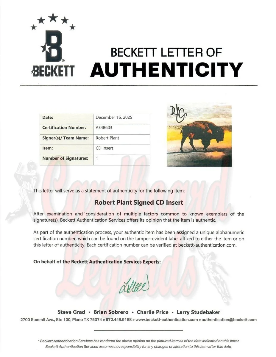 Robert Plant Signed Autographed CD Insert Saving Grace Collage Framed BAS, изображение 4