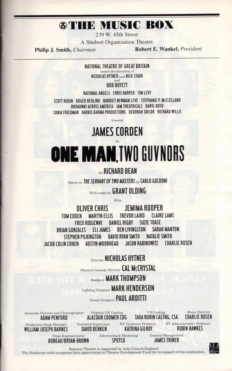 Cast — One Man Two Guvnors Signed Autographed Cast Playbill, image 2