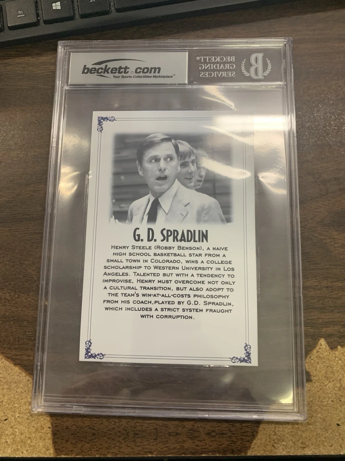G. D. Spradlin Autograph Beckett 6x9 Slab Custom 4x6 Card Cut RARE One in One, image 2