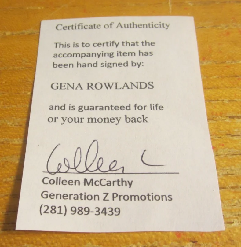Gena Rowlands — Gena Rowlands Actress (d. 2024) Signed 8X10 Photo "Hope Floats" "Monk" "NCIS", image 3