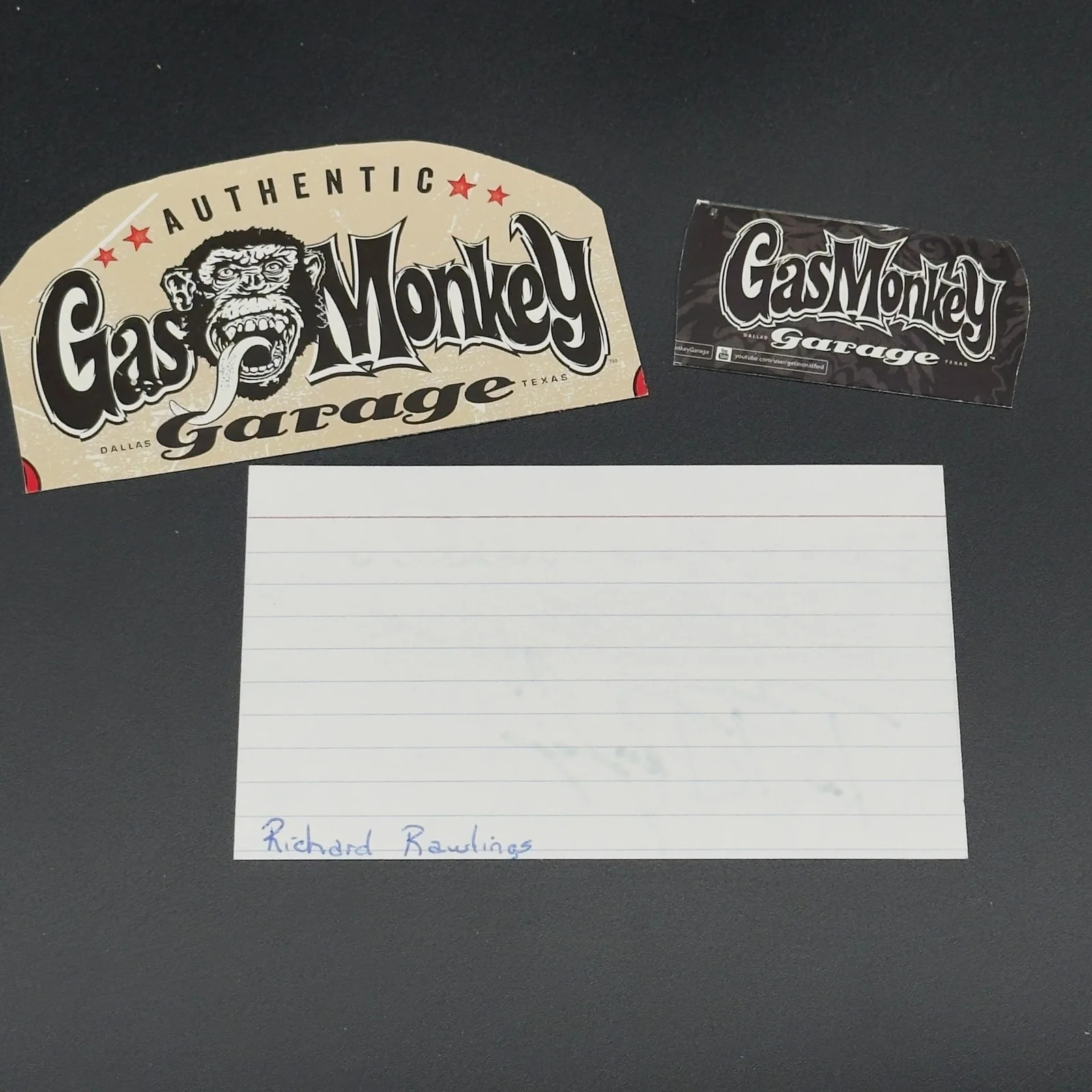 Richard Rawlings — Richard Rawlings Signed 3x5 Index Card - Gas Monkey - TTM Authentic Autograph!, image 2