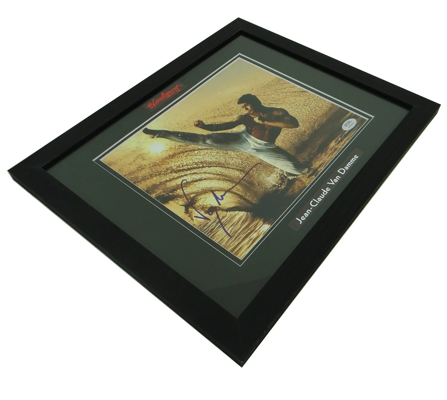 Jean-Claude Van Damme — Jean-Claude Van Damme Hand-Signed Bloodsport 8x10 Photo Custom Framed w/PSA COA, изображение 5