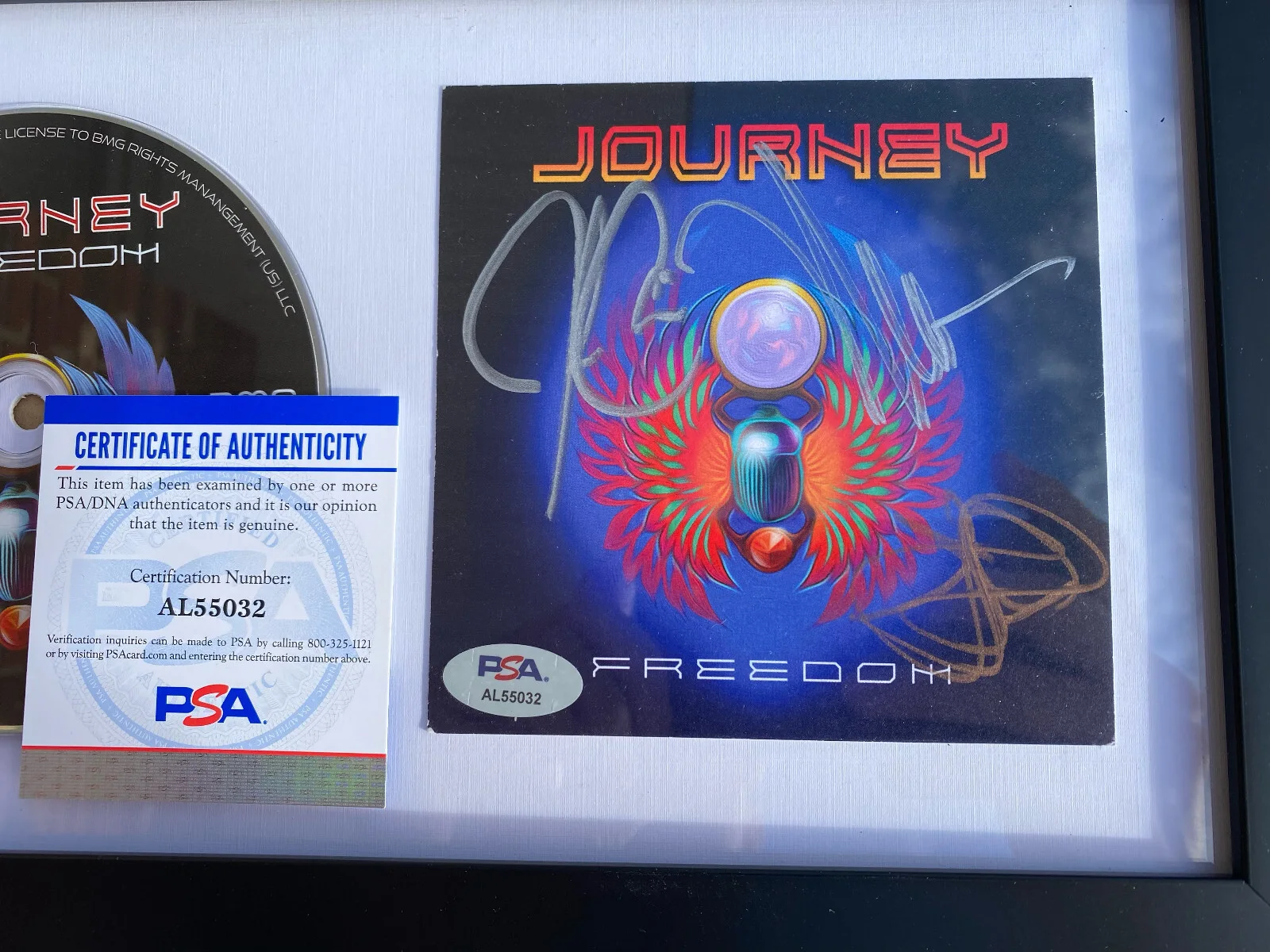 Journey Signed Autographed Freedom Framed CD Album PSA/DNA, image 2