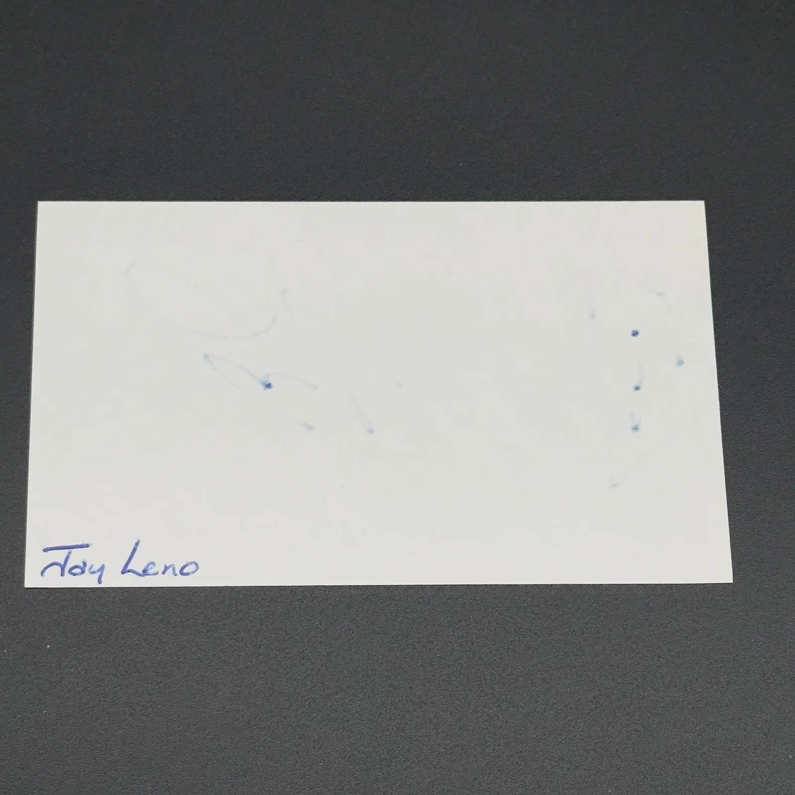 Jay Leno — Jay Leno Signed 3x5 Index Card - The Tonight Show - TTM Authentic Autograph!, image 2