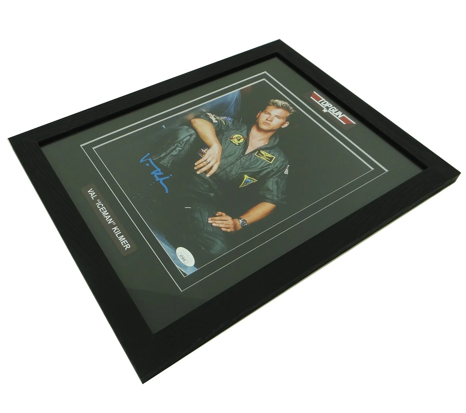 Val Kilmer aka ICEMAN — Val Kilmer Top Gun "Iceman" Autographed 8x10 Real Photo Framed 12x15 w/JSA COA, image 5