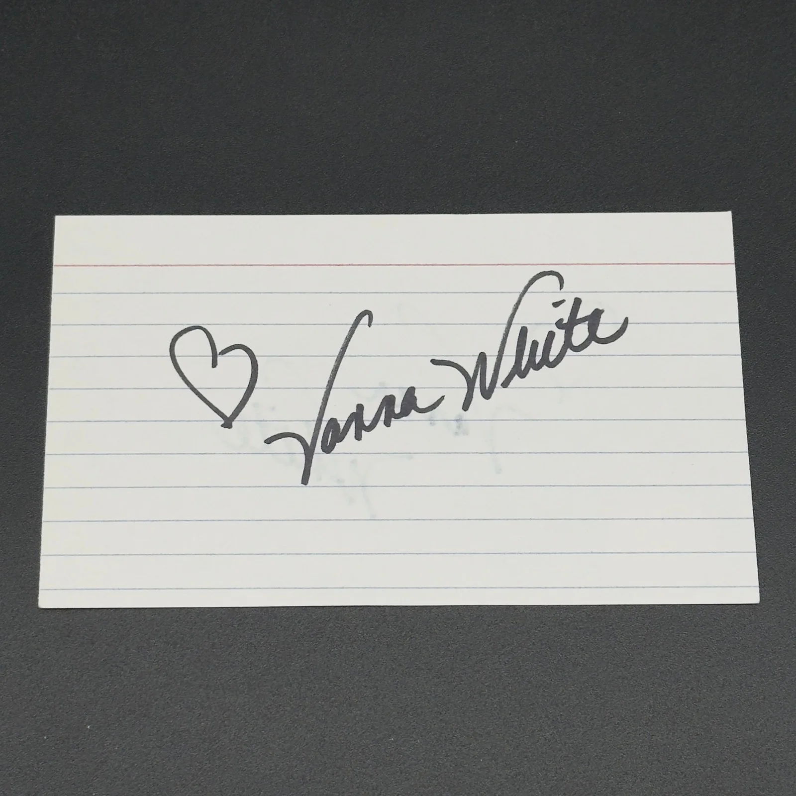 Vanna White — Vanna White Signed 3x5 Index Card - Wheel of Fortune - TTM Authentic Autograph!