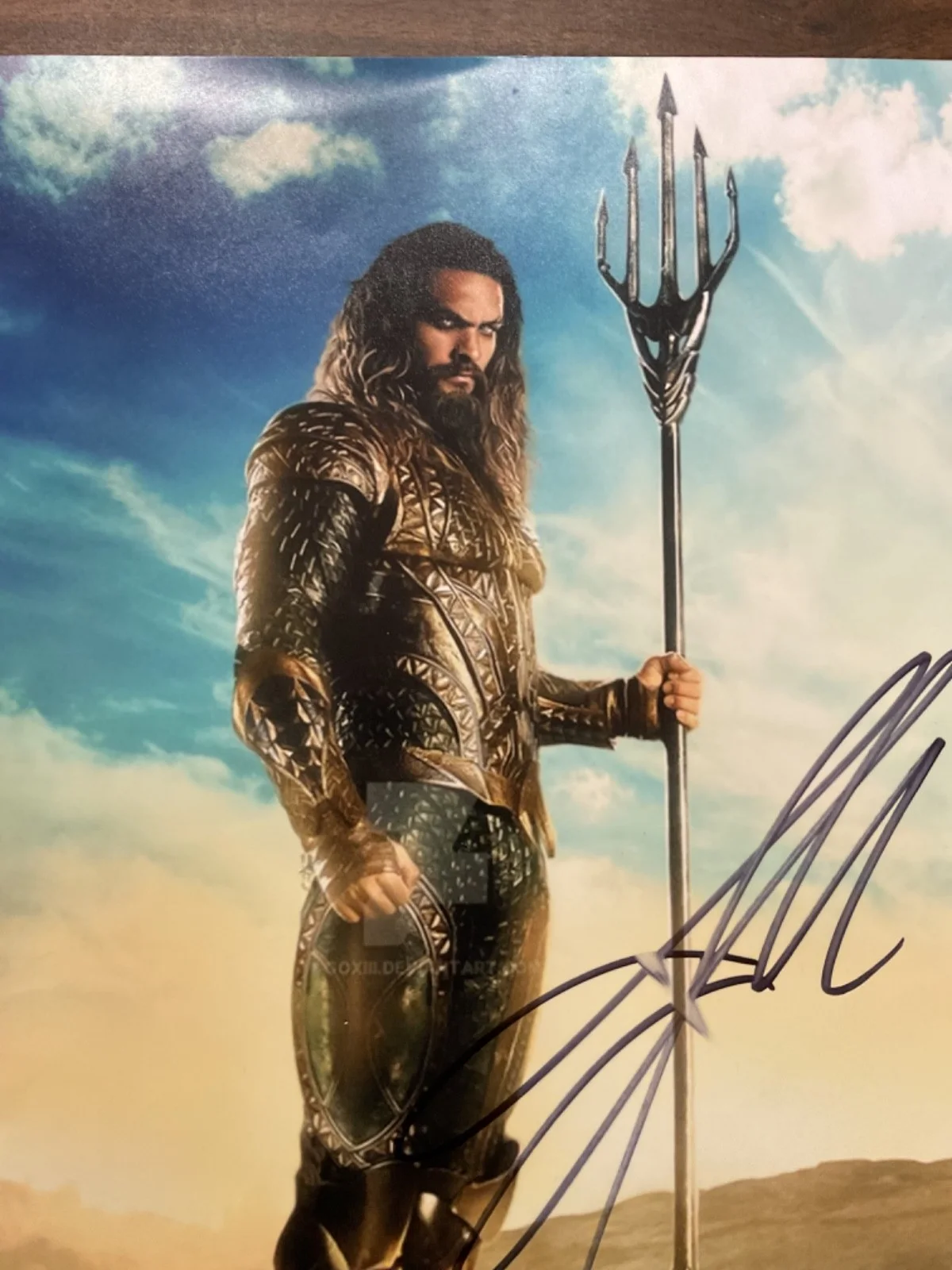 Jason Momoa — Jason Momoa Authentic Signed Aquaman 11x14 Movie Photo Smudge on Signature, изображение 4