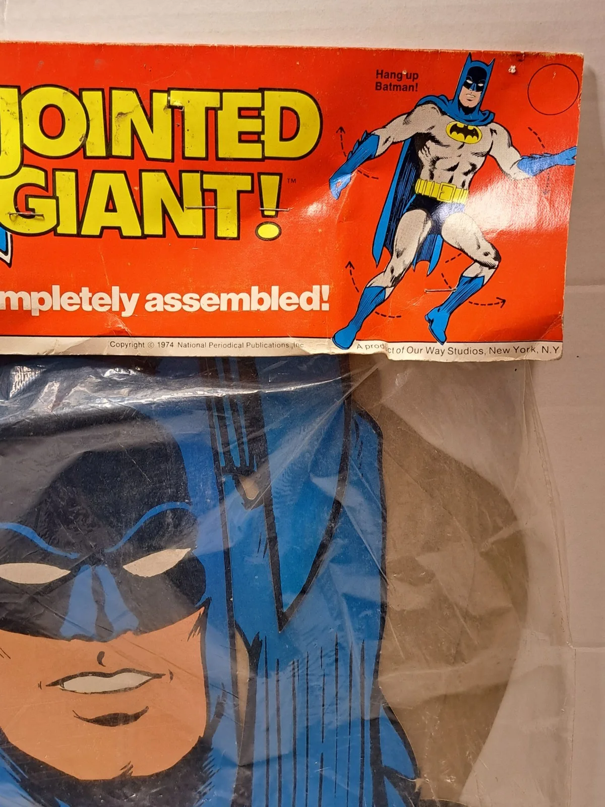 rare vintage 1974 batman jointed giant - new old stock (nos) - sealed package, изображение 5