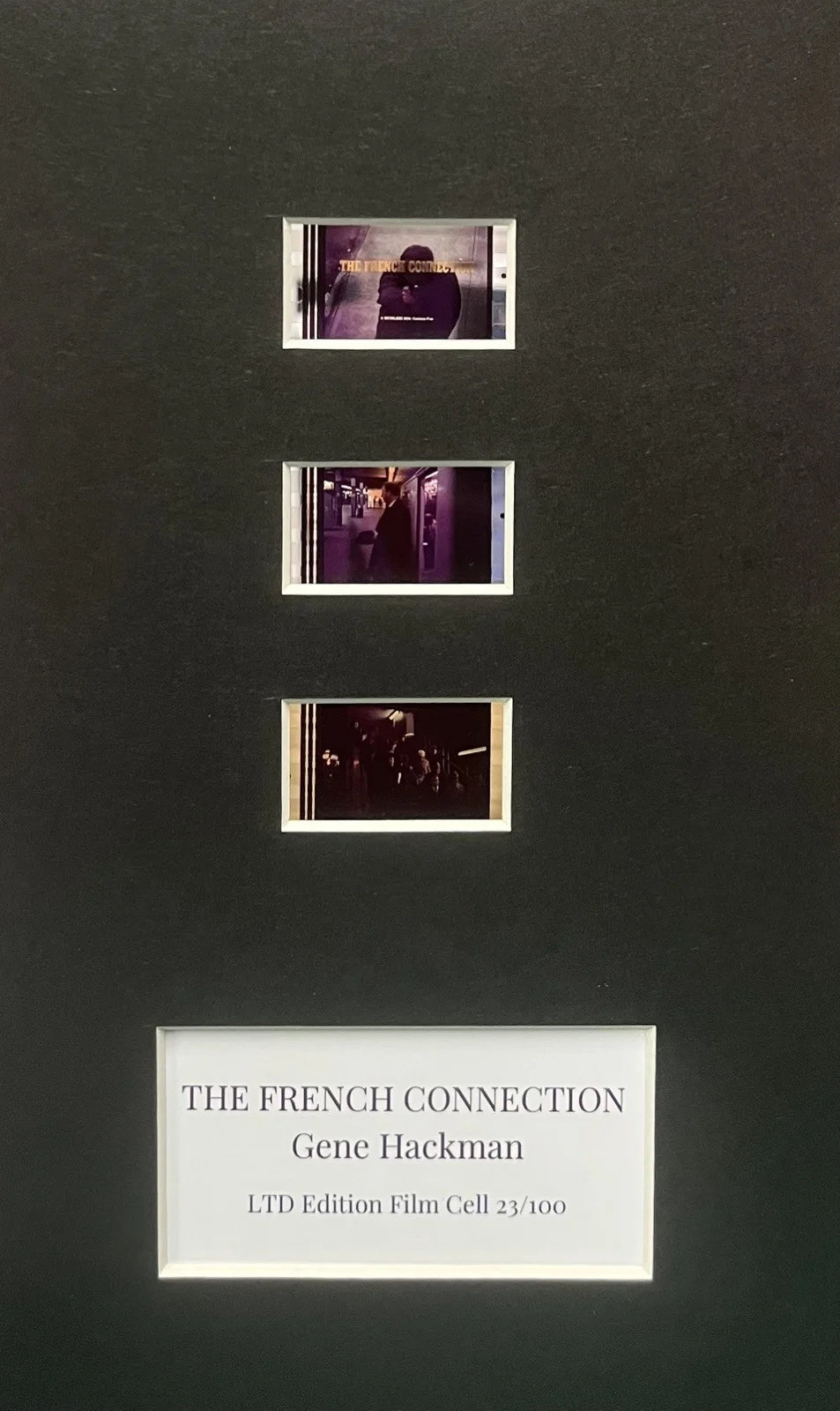 The French Connection. Gene Hackman35mm Film Cell MOUNTED Display, изображение 2