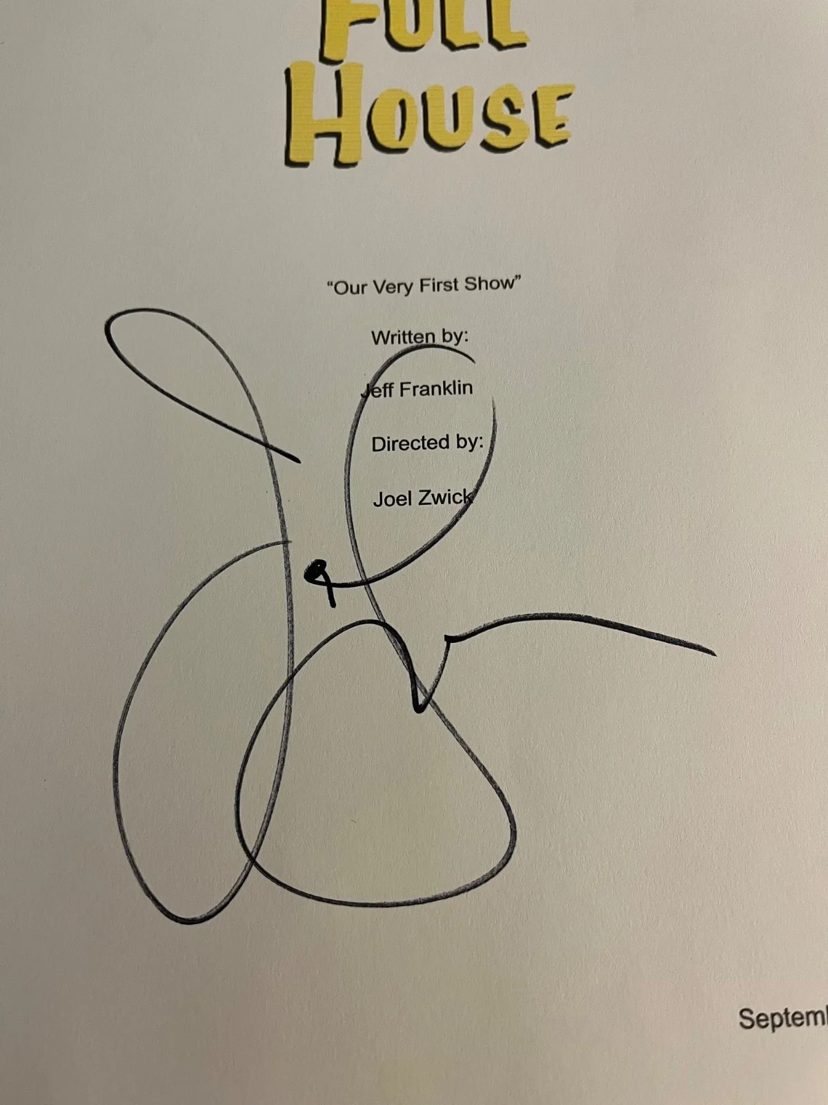 John Stamos — John Stamos Signed Autographed Full House Pilot Episode TV Script Cover, image 2