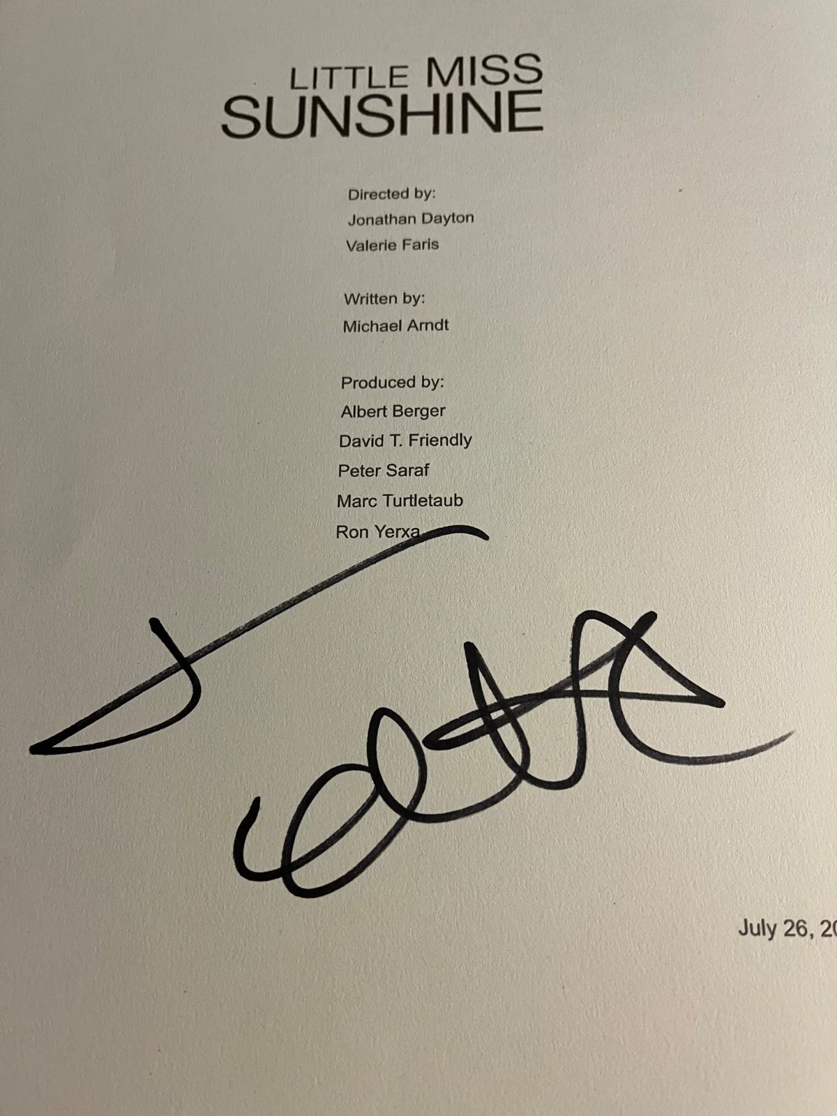 Toni Collette — Toni Collette Signed Autographed Little Miss Sunshine Movie Script Cover, изображение 2