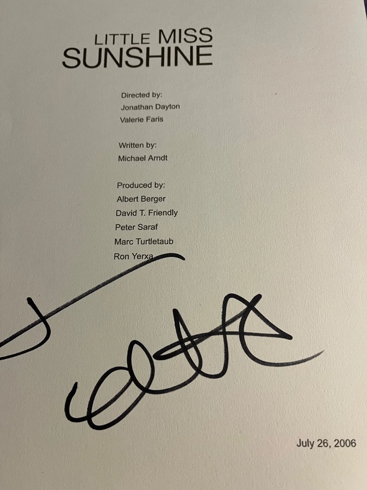 Toni Collette — Toni Collette Signed Autographed Little Miss Sunshine Movie Script Cover, изображение 3