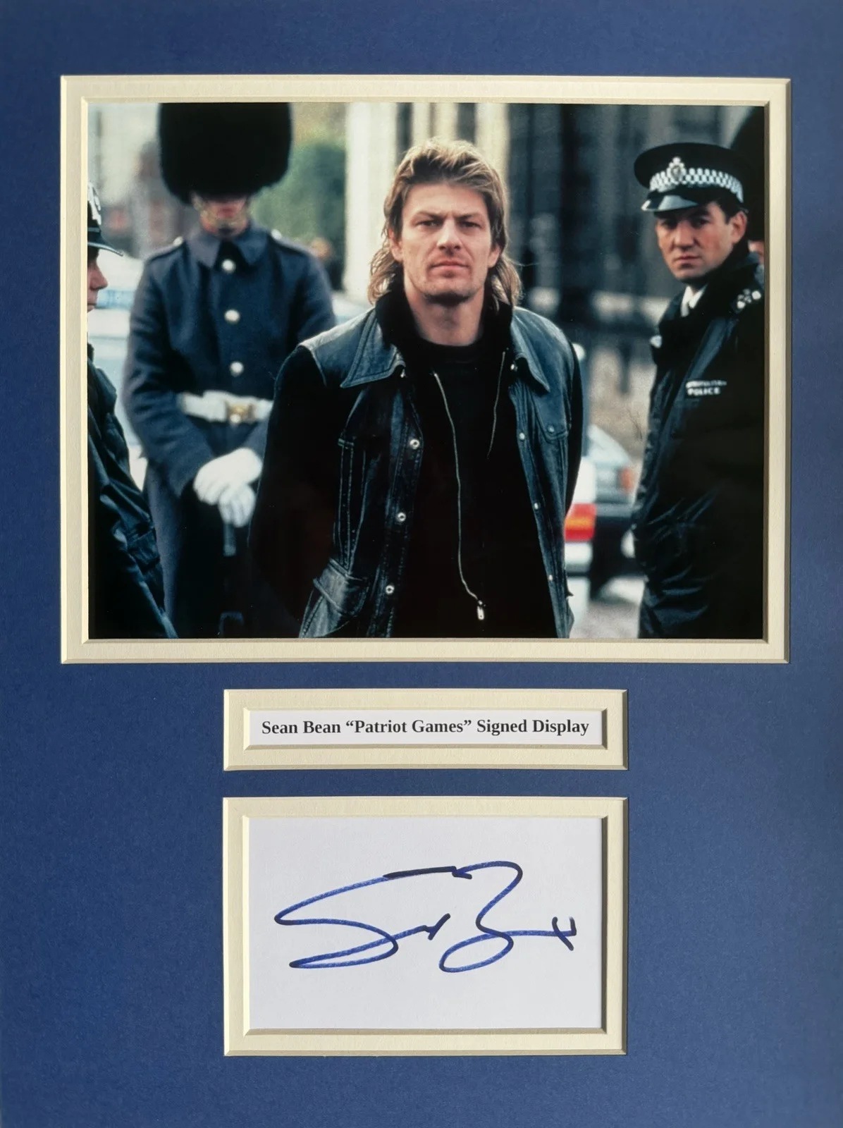 Sean Bean “patriot Games” Signed Framed 16" X 12” Double Mounted Display, image 2
