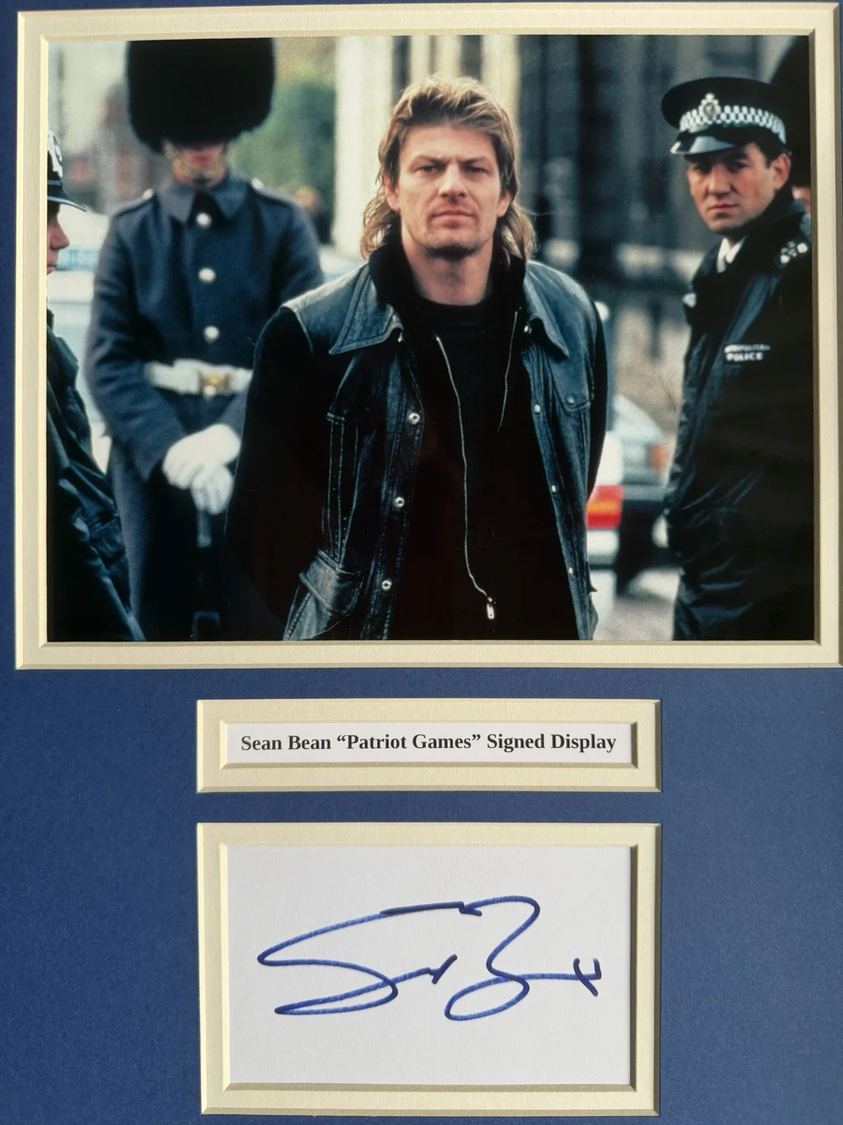 Sean Bean “patriot Games” Signed Framed 16" X 12” Double Mounted Display, image 3