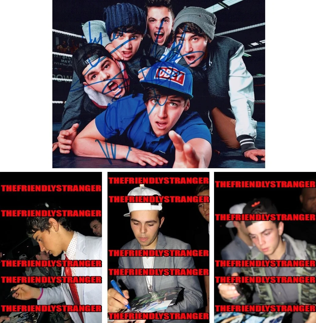 THE JANOSKIANS - LUKE BROOKS, JAMES YAMMAOUNI, & DANIEL SAHYOUNIE — The Janoskians signed 8x10 Photo c PROOF Luke Brooks, James, Daniel COA