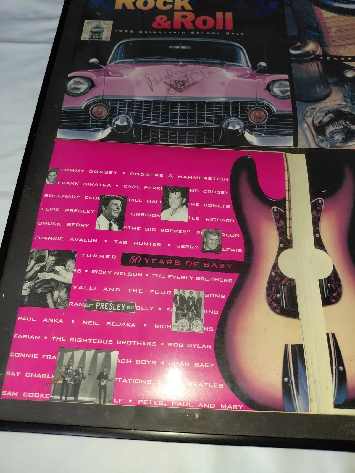 Vtg Dick Clark Autographed Rock & Roll 1996 Chinquapin School Gala Record Sleeve, изображение 4