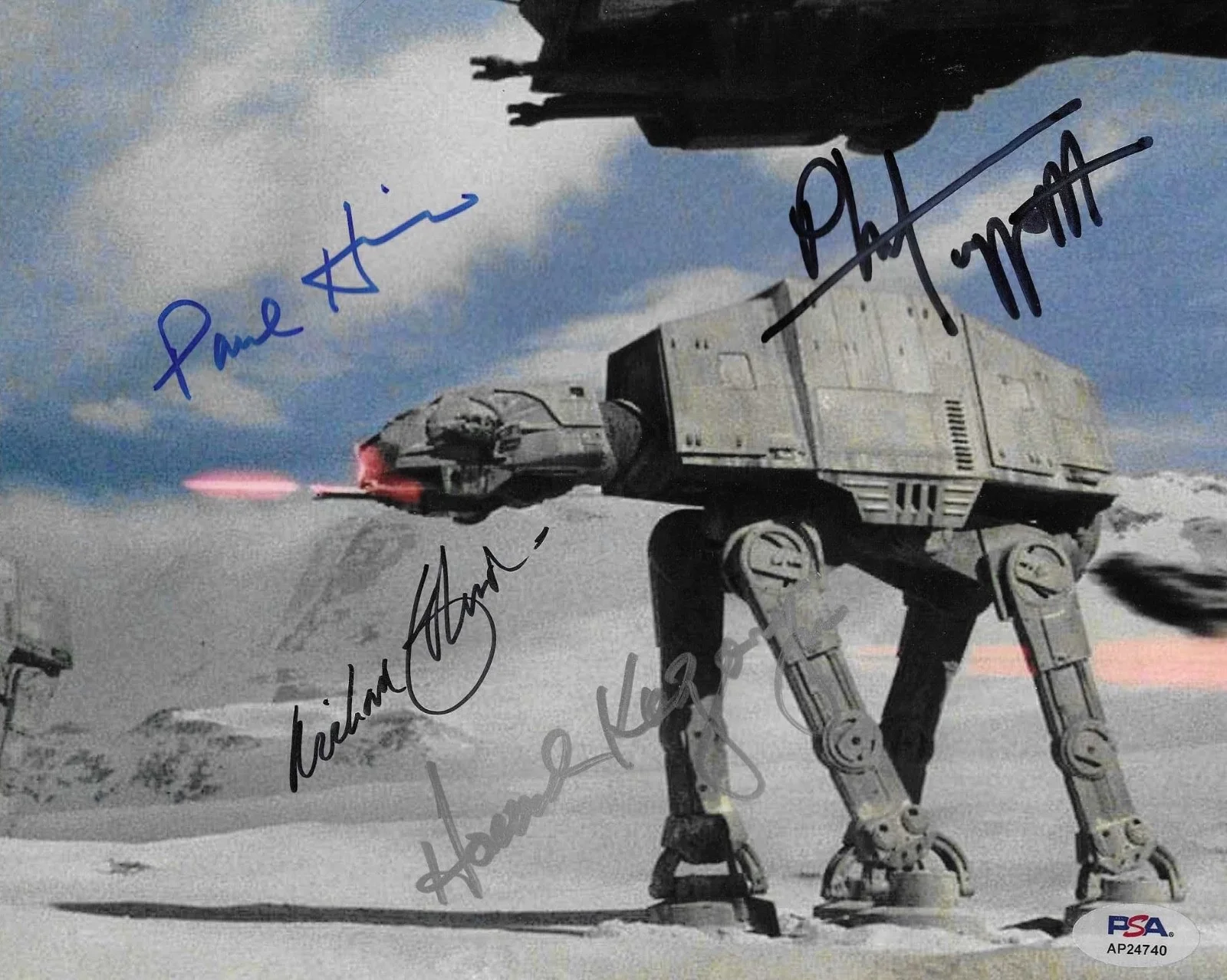 Paul Hirsch, Phil Tippett, Richard Edlund & Howard Kazanjian — Phil Tippett Kazanjian Hirsch Edlund Star Wars 4x Signed 8x10 Photo PSA DNA (A)