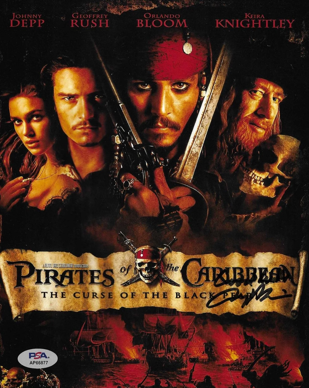 jerry bruckheimer — Director Jerry Bruckheimer Pirates Of The Caribbean Signed 8x10 Photo PSA DNA
