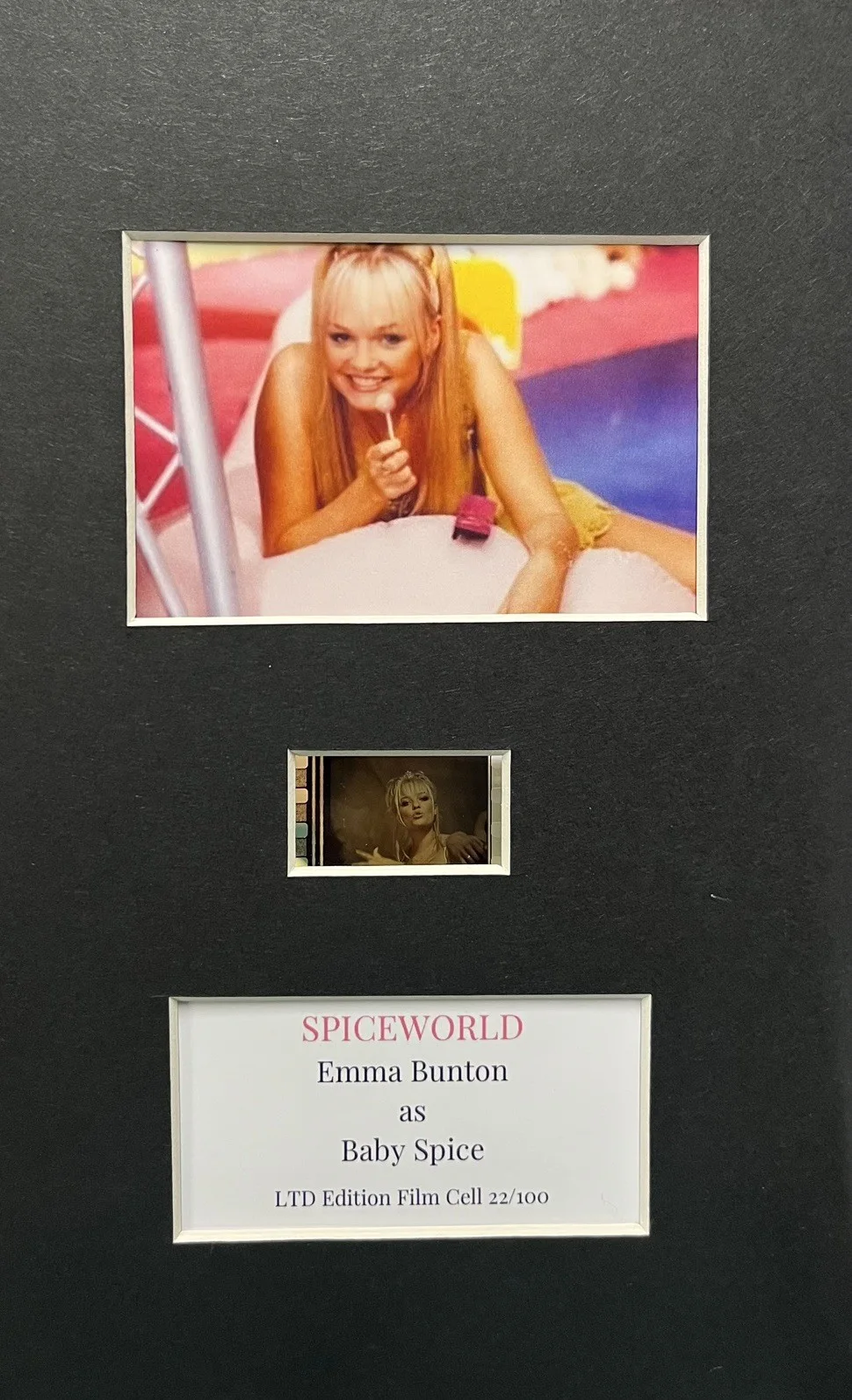 SPICEWORLD. Emma Bunton as Baby Spice. 35mm Film Cell Display, изображение 2