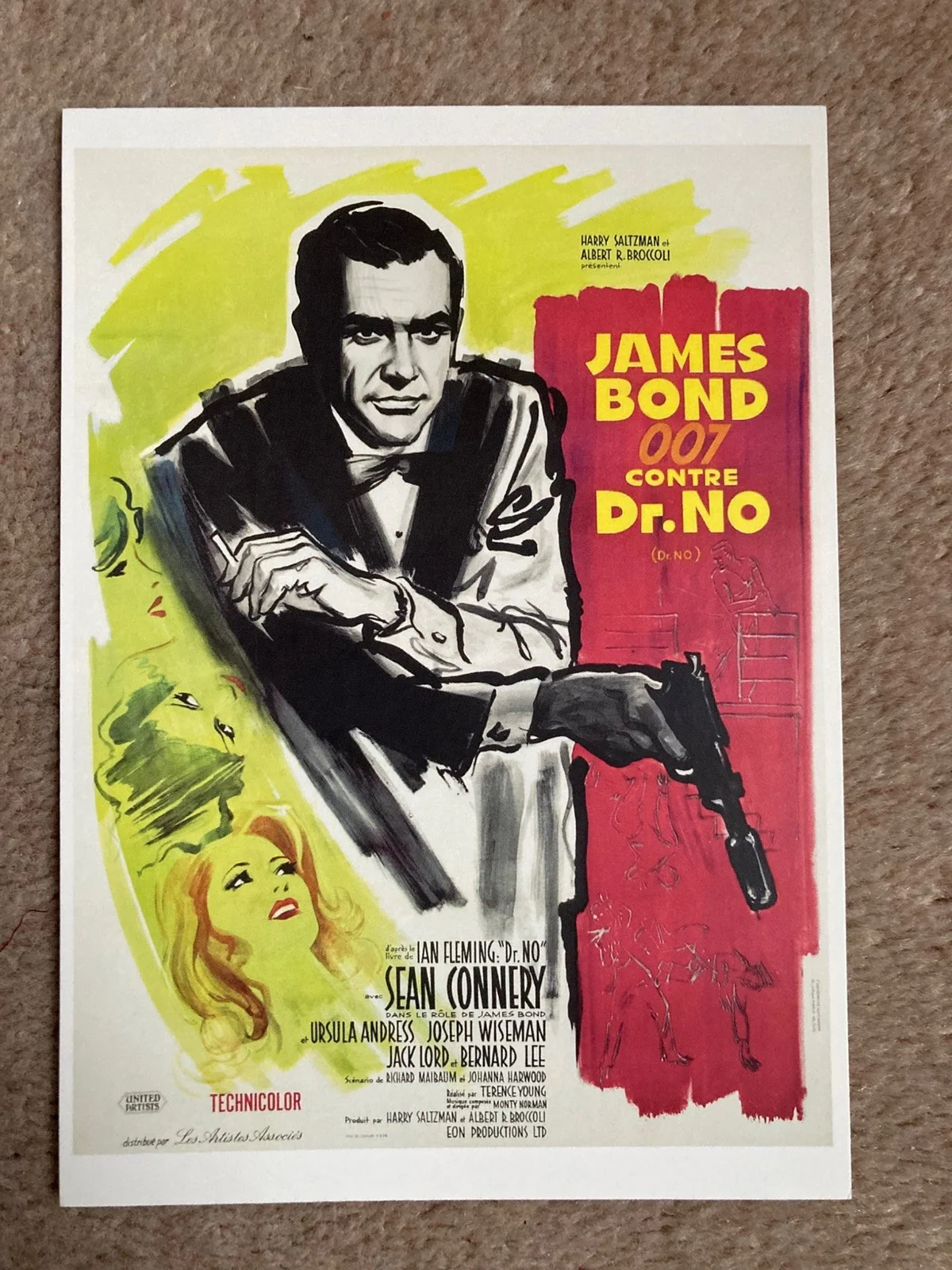 A set of 4 James Bond 007 old movie posters reproduced as quality postcards, изображение 2