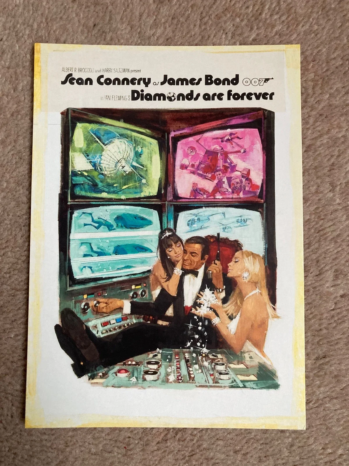 A set of 4 James Bond 007 old movie posters reproduced as quality postcards, изображение 3