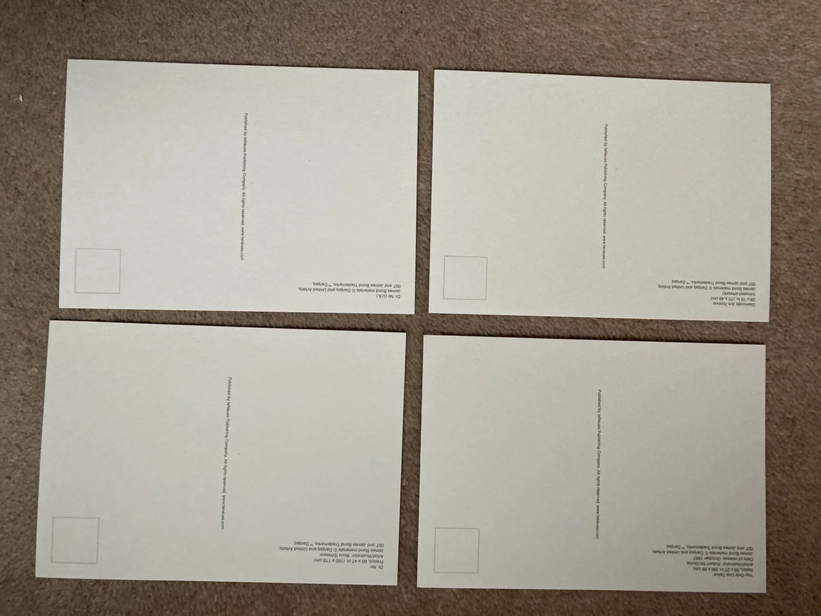 A set of 4 James Bond 007 old movie posters reproduced as quality postcards, изображение 5