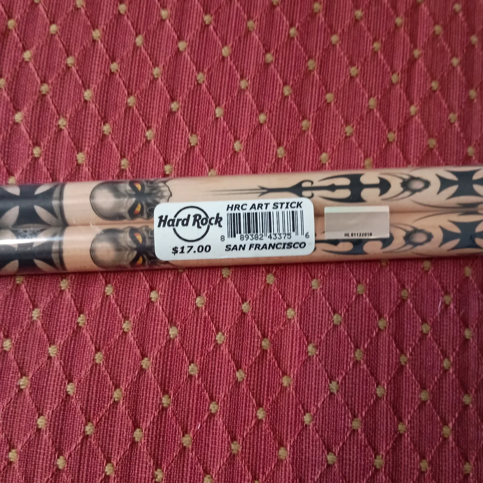 Hard Rock Cafe San Francisco Drumsticks Skulls New Sealed HRC Art Stick, image 4