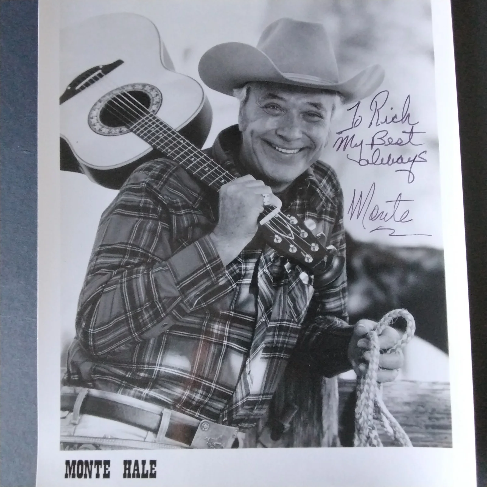 Monte Hale — Monte Hale SIGNED 8x10 Photo Movie Actor Singer Republic Western Home on Range, изображение 2