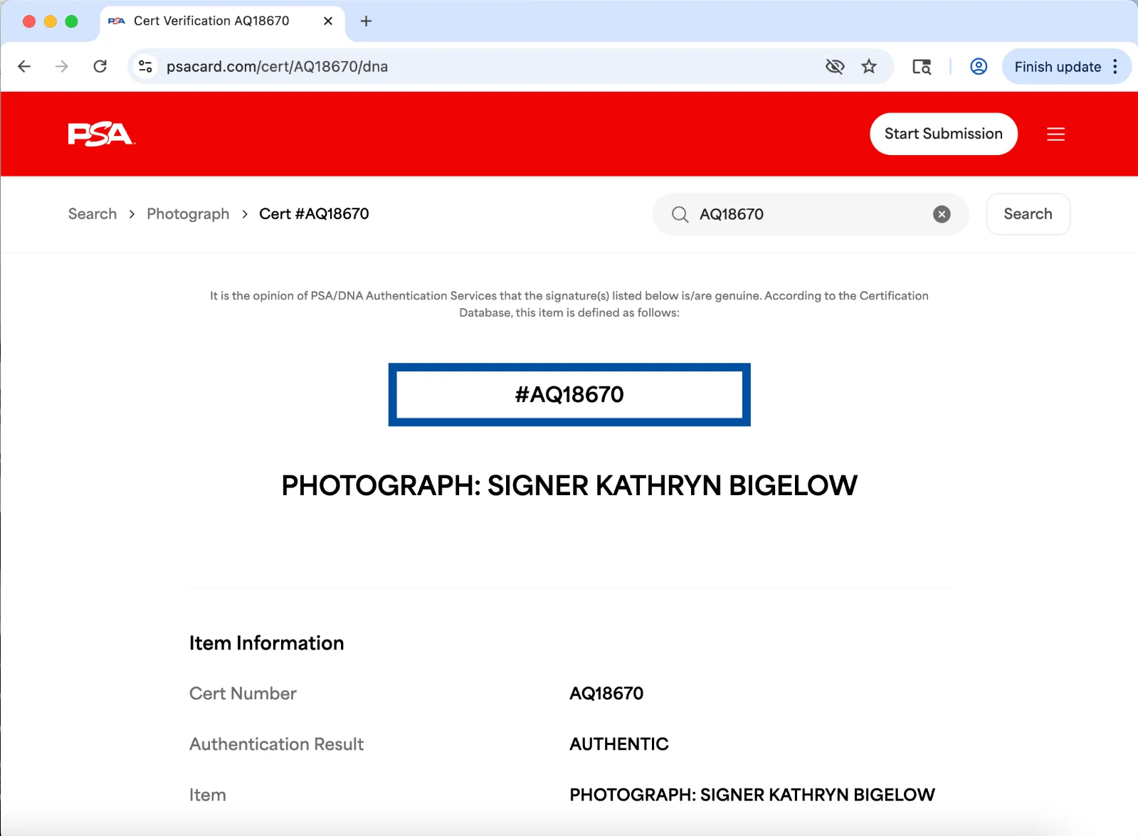 Kathryn Bigelow — Kathryn Bigelow signed 11x14 photo PSA DNA autograph Point Break poster image, image 3