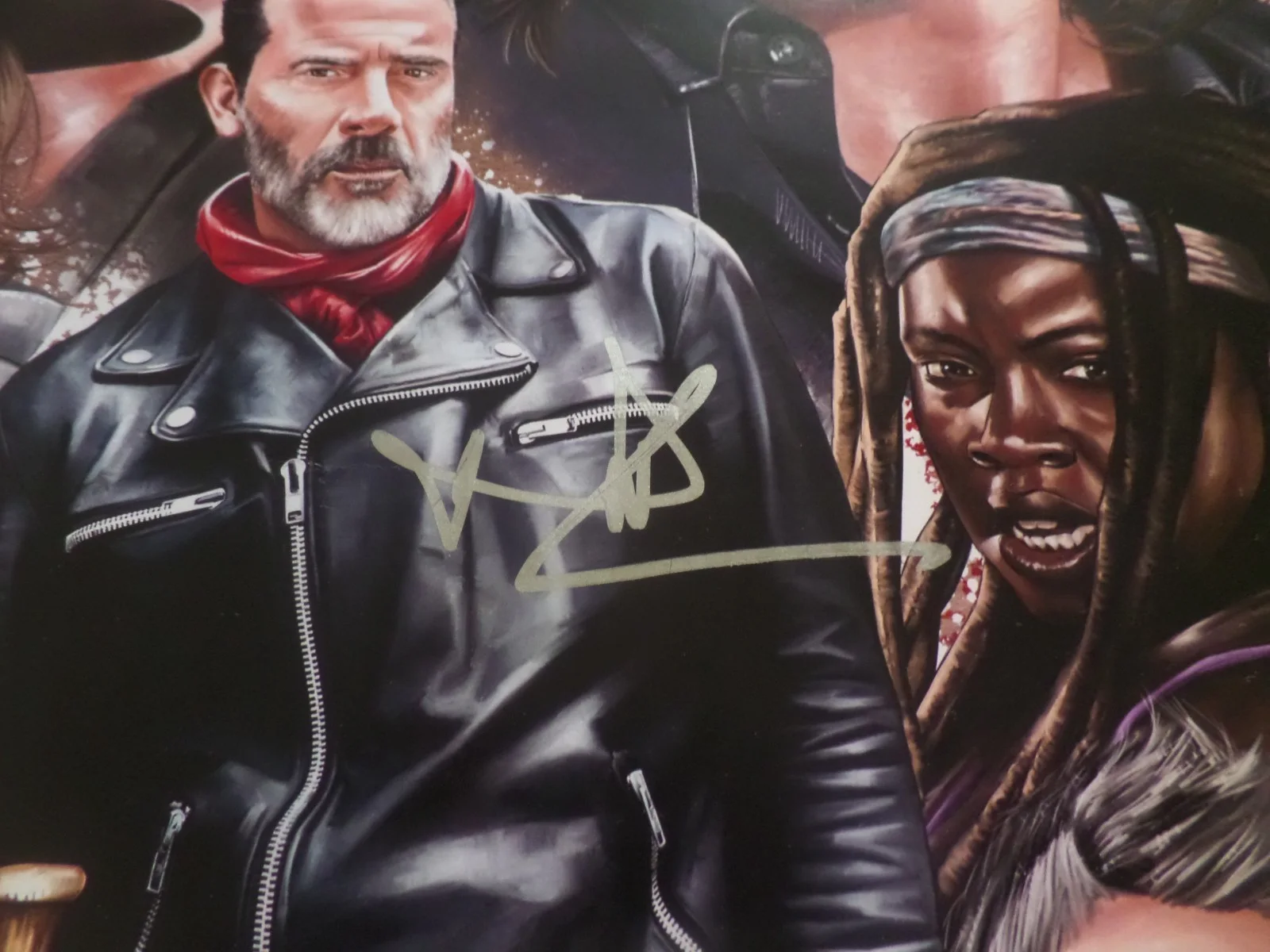norman reeds — norman reedus walking dead autograph poster 12x18 JSA, image 2