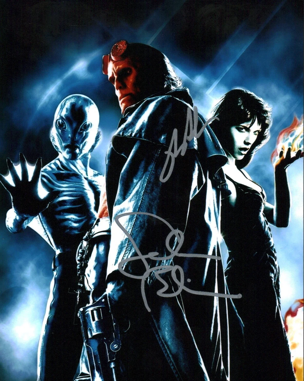 Selma Blair, Ron Perlman — Hellboy 8x10 Photo Cast x2 Signed Selma Blair, Ron Perlman JSA Certified Auto