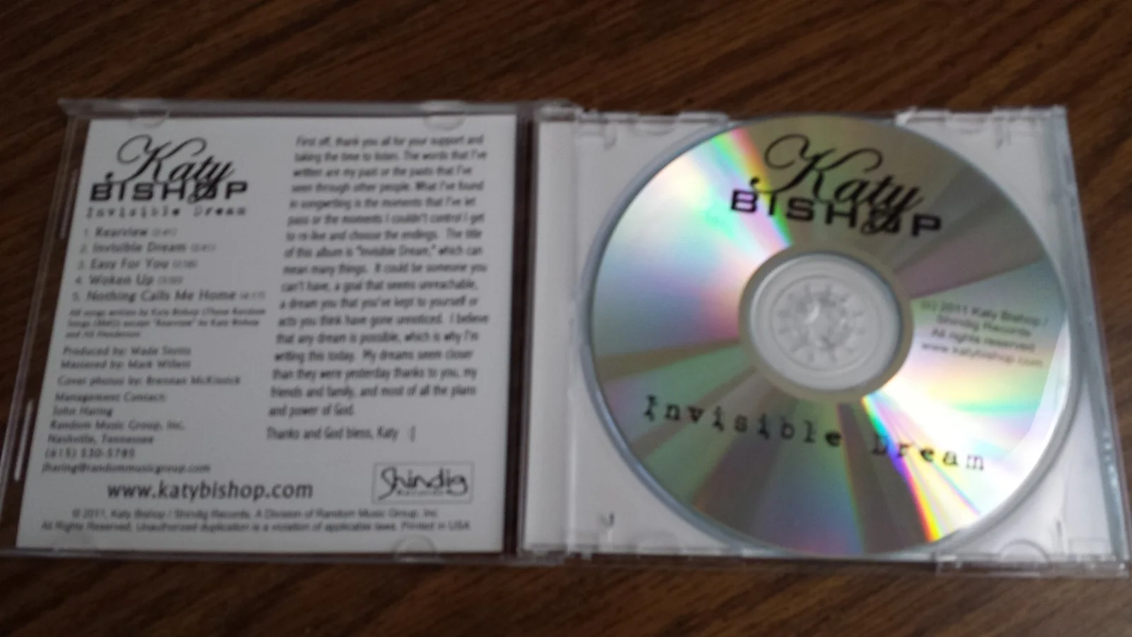 Katy Bishop Invisible Dream Signed Autographed CD Country Music, изображение 3