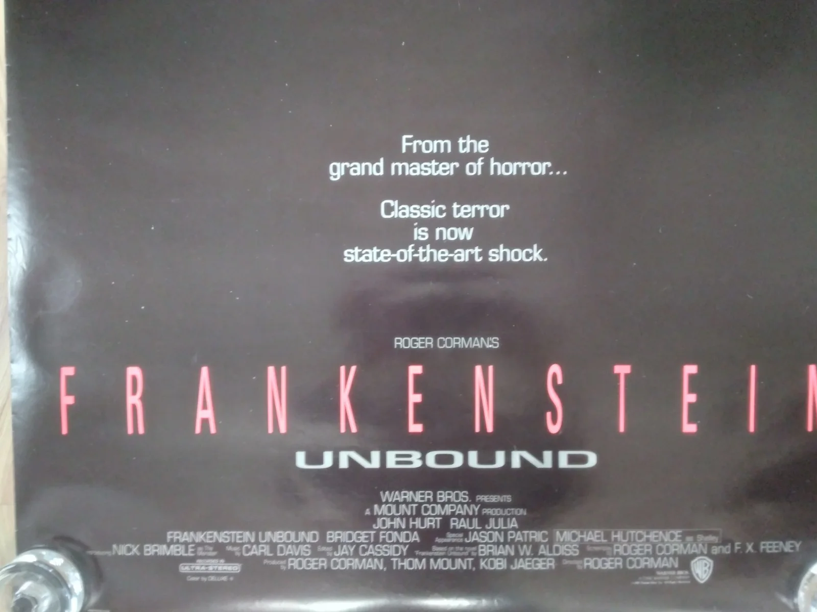 Frankenstein Unbound original movie 1990 poster US one sheet, image 2