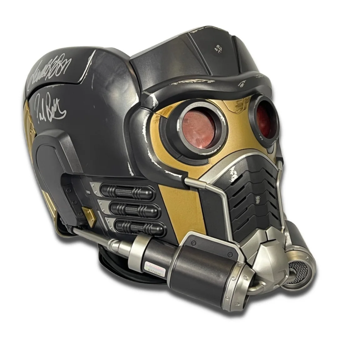 Samuel L Jackson, Paul Rudd, Karen Gillan & Paul Bettany — Samuel L Jackson, Paul Rudd Cast signed Starlord Mask JSA LOA Guardians Marvel