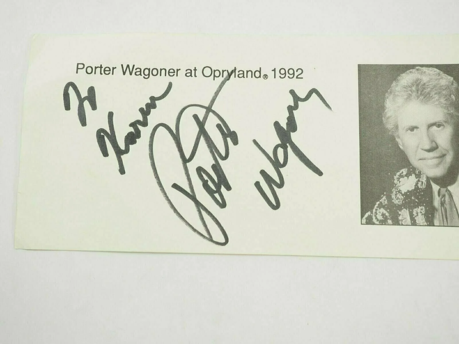 Porter Wagoner at Opryland Hand Signed Autographed Flyer 3.75" x 8", изображение 3