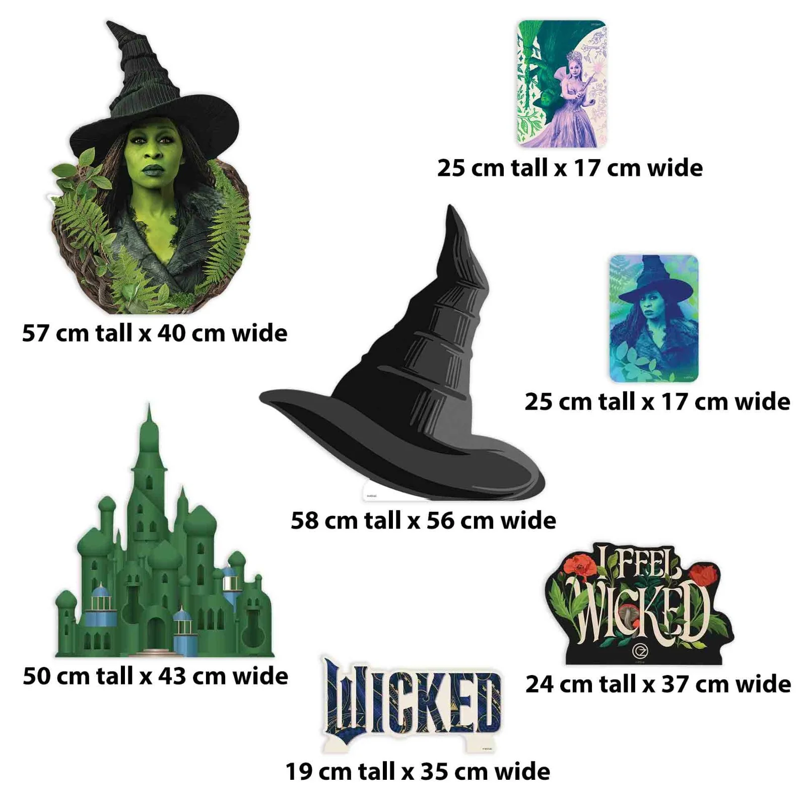 Wicked: For Good Elphaba Cardboard Multi Pack of Mini Standees and Decorations, image 3