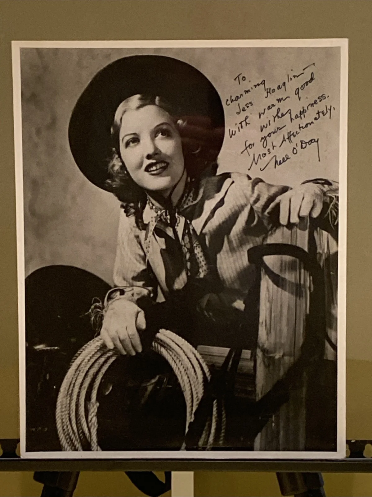 Nell O’Day — Nell O'Day 1940’s Western Movie Vintage B&W Photo 11”x14” RARE SIGNED, изображение 2