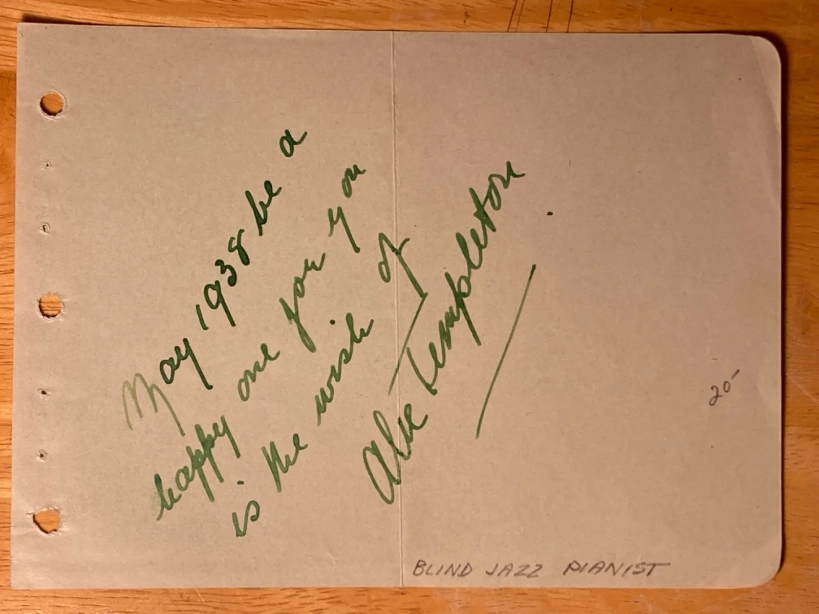 Hand SIGNED Alec Templeton ~6x4 Cut - Blind Jazz Pianist, Conposer, Satirist, et, image 2