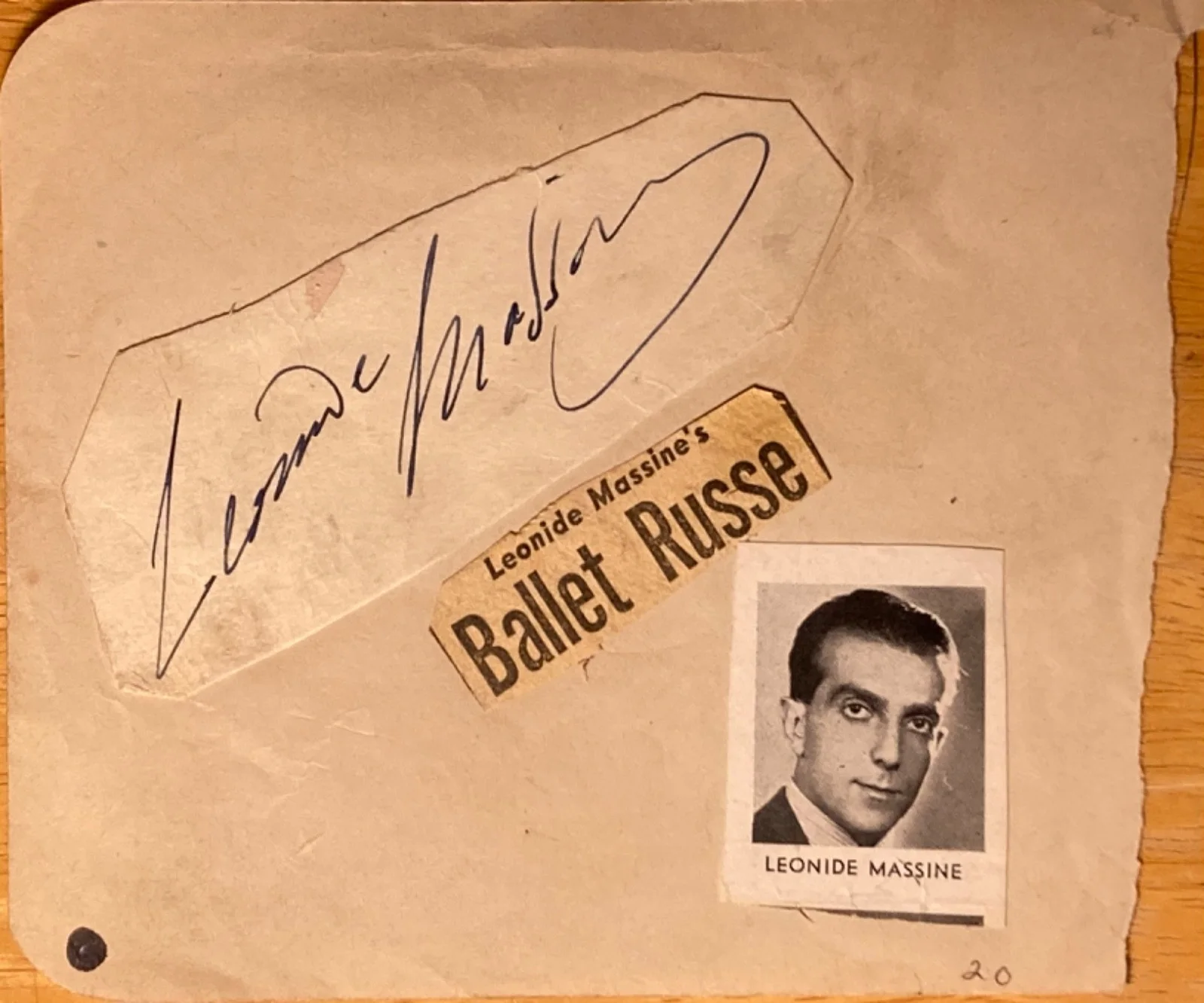 2x SIGNED Leonide Massine & Evelyn Ellis ~5x4 Cut (Front/Back) Ballet Dance etc, image 2