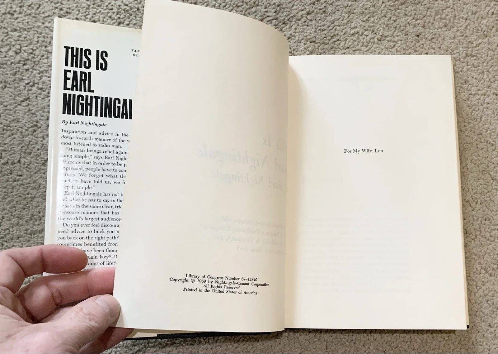 Record Producer Tommy SNUFF Garrett Signed This Is Earl Nightingale 1st Ed. Book, изображение 5