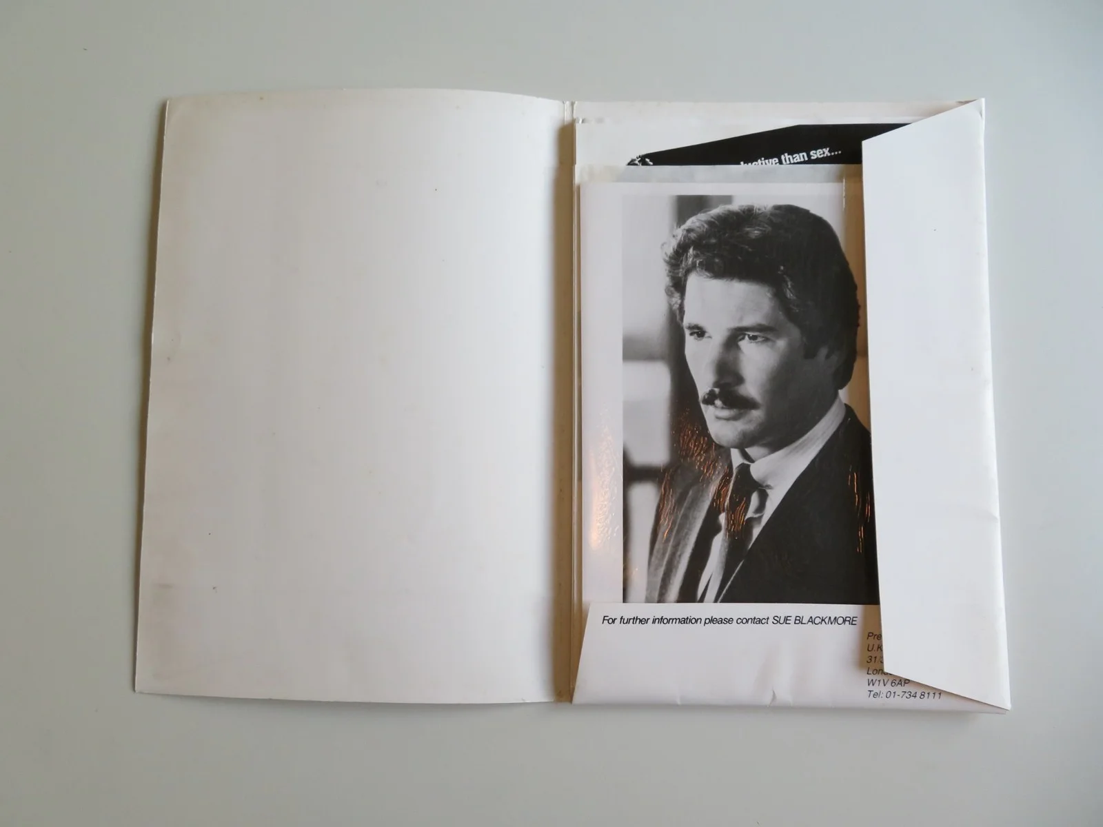 POWER PRESS KIT 1986 RICHARD GERE GENE HACKMAN, image 2