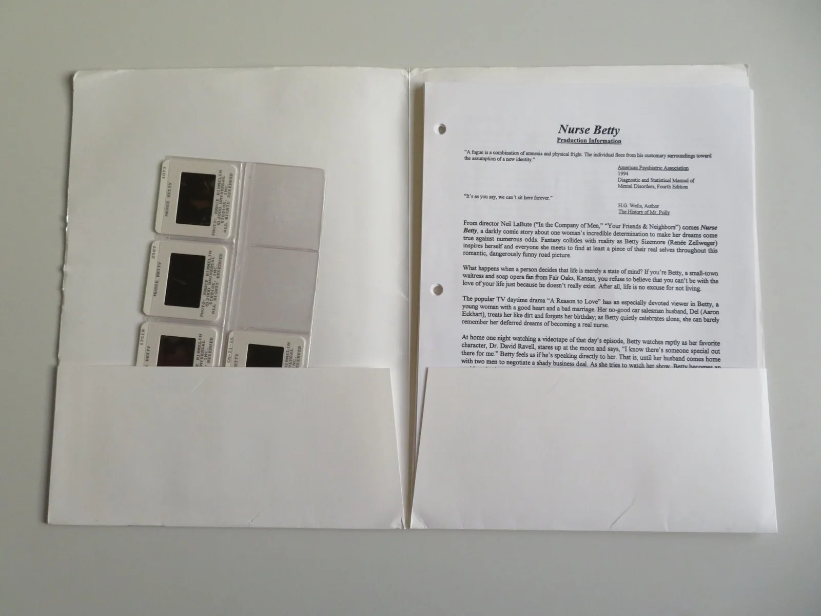 NURSE BETTY PRESS KIT 2000 RENEE ZELLWEGER MORGAN FREEMAN, image 3