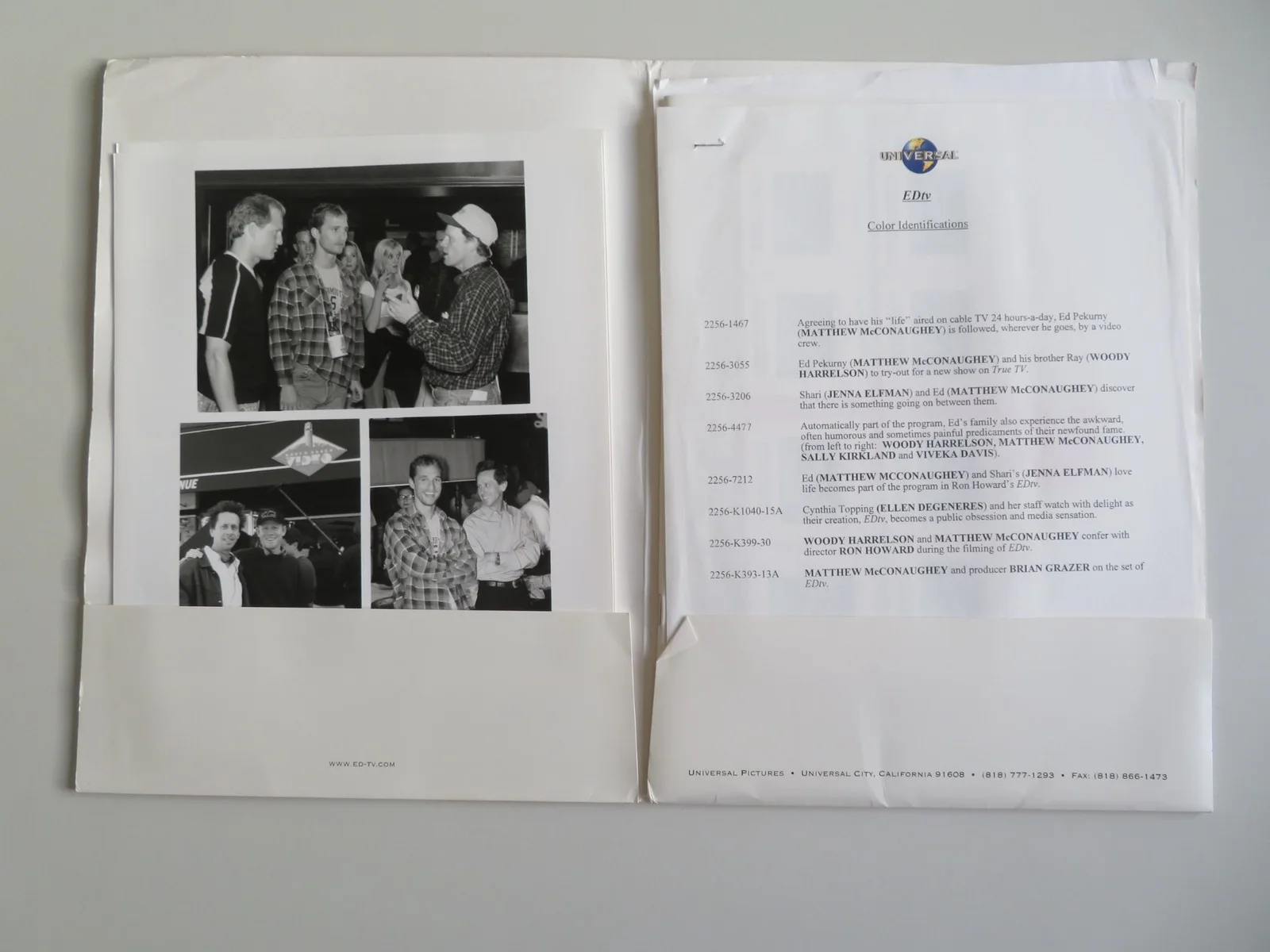 EDTV PRESS KIT 1999 MATTHEW MCCONAUGHEY WOODY HARRELSON, image 2