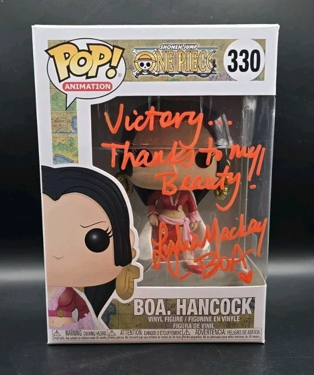 Lydia Mackay — LYDIA MACKAY AUTOGRAPHED AUTO SIGNED ONE PIECE BOA HANCOCK FUNKO INSCRIPTION OC