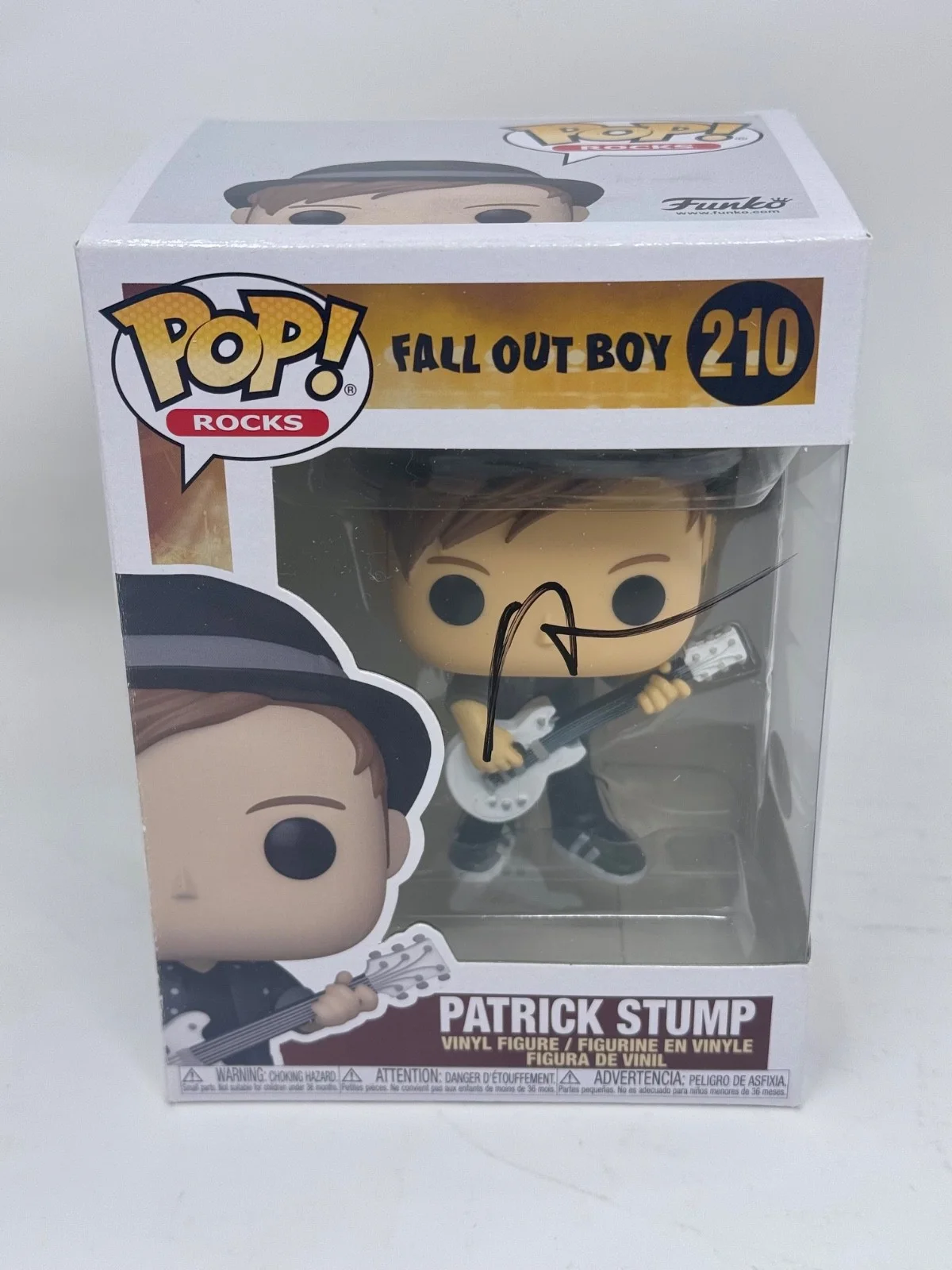 Patrick Stump Fall Out Boy Signed Autograph Funko Pop Rocks #210 Figure JSA COA, image 2