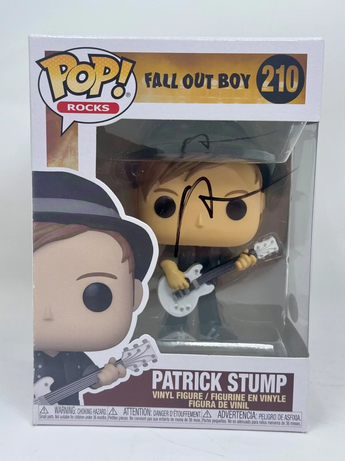 Patrick Stump Fall Out Boy Signed Autograph Funko Pop Rocks #210 Figure JSA COA, image 3