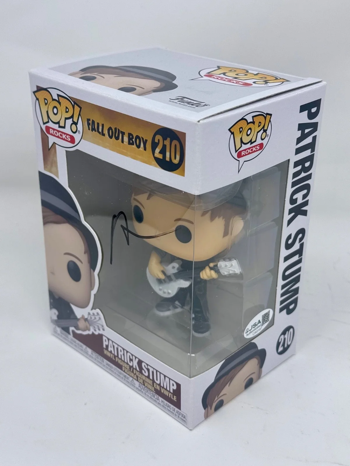 Patrick Stump Fall Out Boy Signed Autograph Funko Pop Rocks #210 Figure JSA COA, image 4
