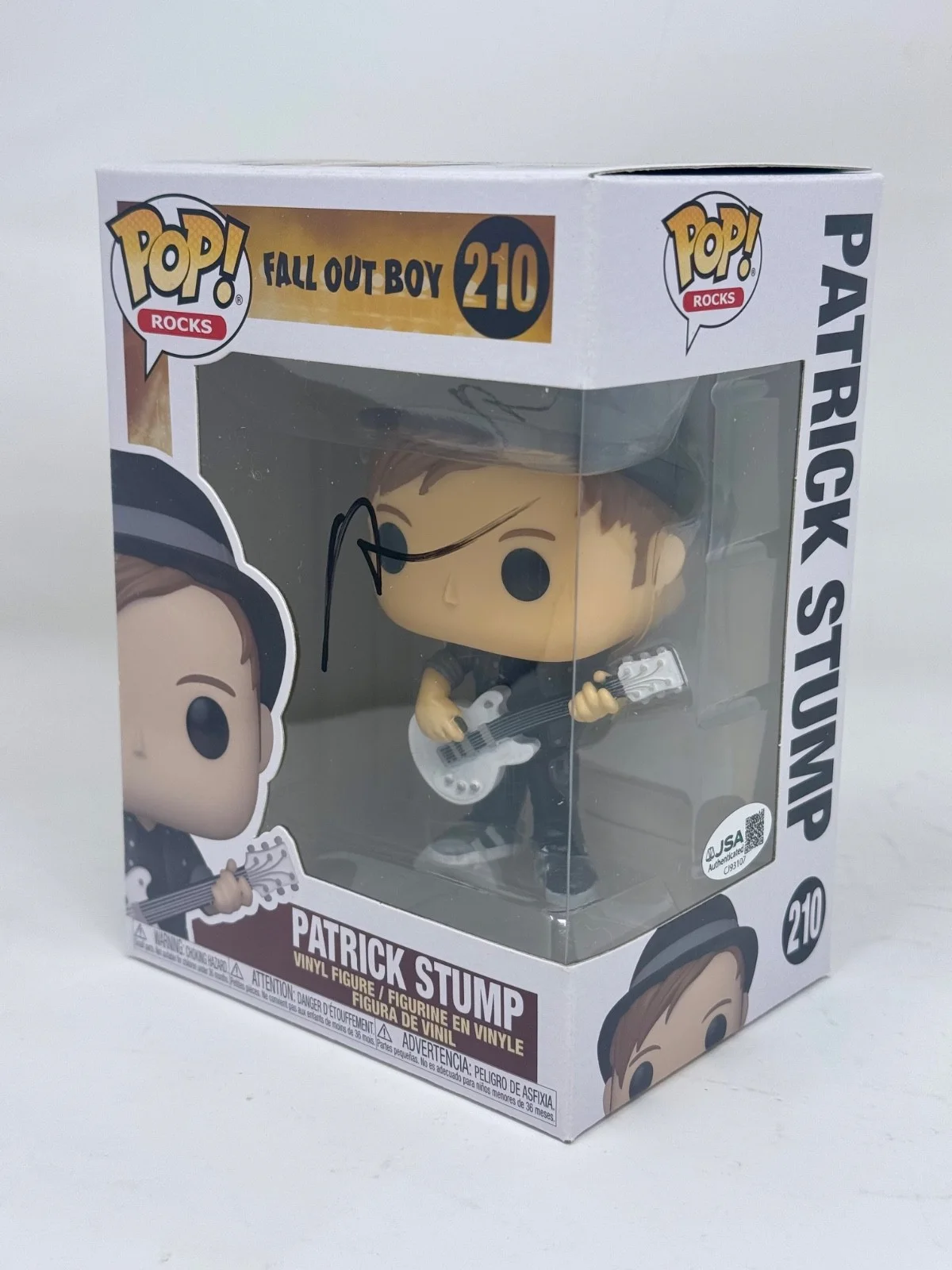 Patrick Stump Fall Out Boy Signed Autograph Funko Pop Rocks #210 Figure JSA COA, image 5